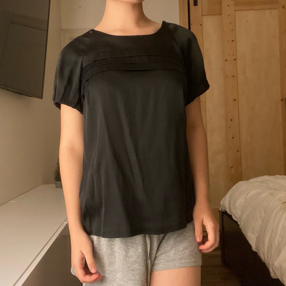 Black Lightweight Silk Top from Gap